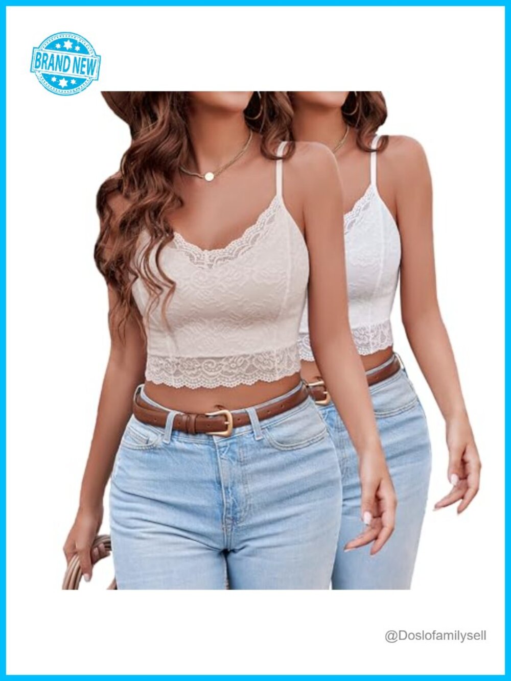 Lace Bralette Camisole V-Neck Crop Top Spaghetti Strap Backless